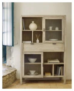 Kave Home Alen Bokreol - Hvitpigmentert Akasiefinér, H166 -Oppbevaringsmøbler Salg 2024 LA01842 2 b633