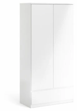 Naia Garderobeskap - Hvit Høyglans M/2 Dører + 1 Skuffe -Oppbevaringsmøbler Salg 2024 TV04639 9 5d5b