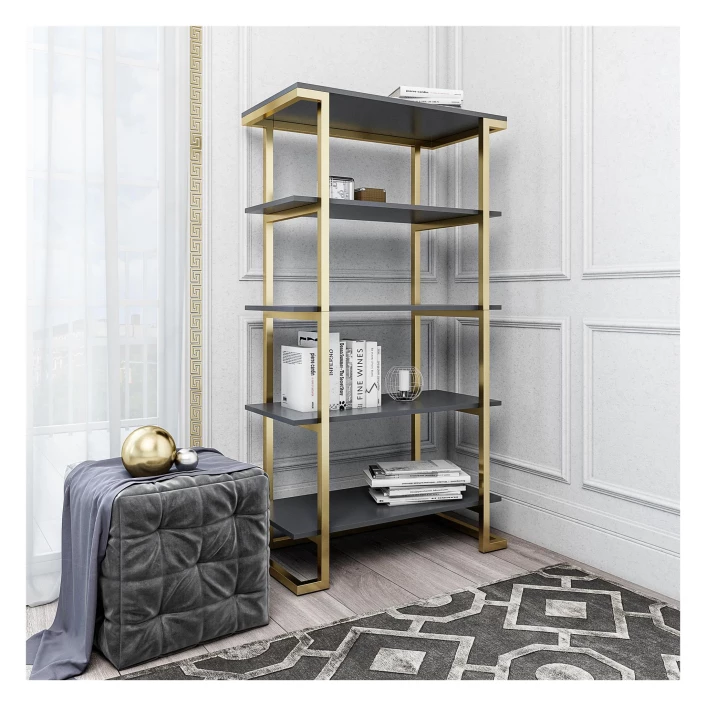 Camila Hylle M. 5 Hyller - Grafittgrå 4 Camila Hylle M. 5 Hyller - Grafittgrå - Bilde 2