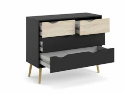 Delta Kommode 4 Skuffer - Eikelook/Matt Sort -Oppbevaringsmøbler Salg 2024 delta kommode 4 skuffer egelookmat sort kommoder TV05194 3 24e7