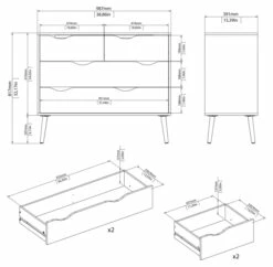 Delta Kommode - Hvit - H:81,7 -Oppbevaringsmøbler Salg 2024 delta kommode hvid b9860 kommoder TV04582 8 c9bd