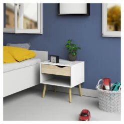 Delta Nattbord - Hvit -Oppbevaringsmøbler Salg 2024 delta sengebord hvid sengeborde TV04581 6 06ae