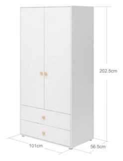 Roomie Garderobeskap M. 2 Dører - Hvit/Eik -Oppbevaringsmøbler Salg 2024 flexa roomie garderobeskab m 2 laager hvideg FL01237 5 0e06