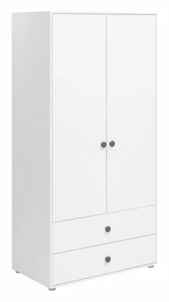 Roomie Garderobeskap M. 2 Dører - Hvit/Grønn -Oppbevaringsmøbler Salg 2024 flexa roomie garderobeskab m 2 laager hvidgroen FL01236 3 deb4