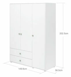 Roomie Garderobeskap M. 3 Dører - Grønn/Hvit 11 Roomie Garderobeskap M. 3 Dører - Grønn/Hvit -Oppbevaringsmøbler Salg 2024 flexa roomie garderobeskab m 3 laager groenhvid FL01240 5 758e