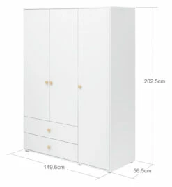 Roomie Garderobeskap M. 3 Dører - Hvit/Eik -Oppbevaringsmøbler Salg 2024 flexa roomie garderobeskab m 3 laager hvideg FL01243 5 5de3