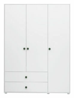 Roomie Garderobeskap M. 3 Dører - Hvit/Grønn