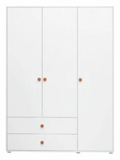 Roomie Garderobeskap M. 3 Dører - Rosa/Hvit