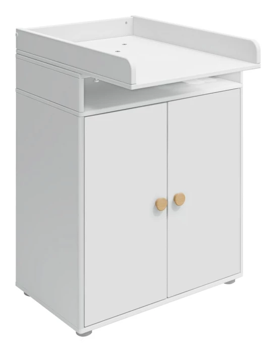 Roomie Stellebord M. 2 Dører - Hvit/Eik - Bilde 3