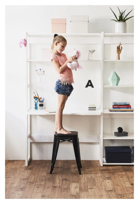 Hoppekids Storey Reol - 3 Seksjoner M/12 Hyller Og Skriveplate - Bilde 6