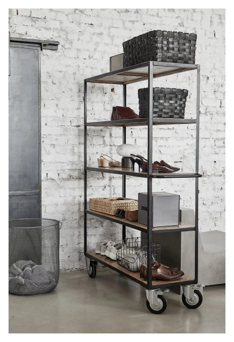 House Doctor - Høy Reol M. 4 Hjul - Natur/Svart - Bilde 3