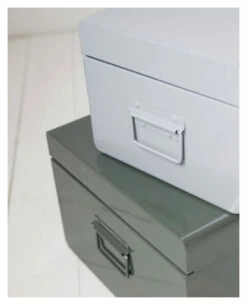 House Doctor Oppvaringskofferter I Metall - Grå/Grønn -Oppbevaringsmøbler Salg 2024 house doctor metal opbevaringskufferter graagroen opbevaring HO01168 4 4206