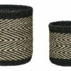 Criss Cross Kurv Sett á 2 - Sort/Natur -Oppbevaringsmøbler Salg 2024 hubsch criss cross kurve saet a 2 sortnatur kurv HU00743 1 ff4a