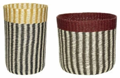 Hübsch Vertigo Kurv, Gul/sort/rød/natur, Sett/2