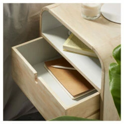 Kave Home - Gerald Sengebord 60x40 - Natur/Hvit -Oppbevaringsmøbler Salg 2024 kave home gerald sengebord 60x40 naturhvid sengeborde LA00957 15 2083