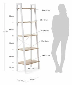 Kave Home - State Reol 172x56 - Gråhvid -Oppbevaringsmøbler Salg 2024 kave home state reol 172x56 graahvid reoler LA01115 6 76ab