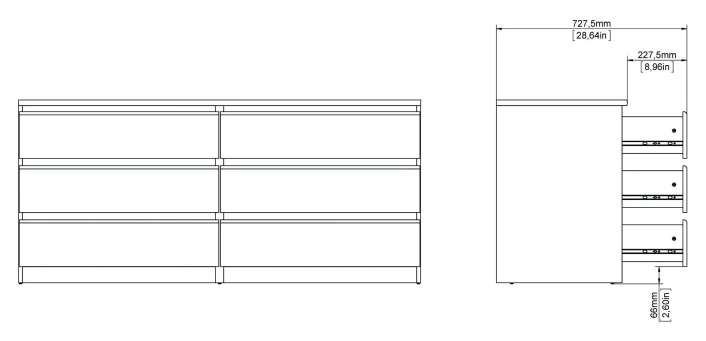 Naia Kommode - Hvit Ask M/6 Skuffer 6 Naia Kommode - Hvit Ask M/6 Skuffer - Bilde 4