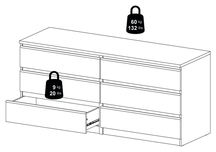 Naia Kommode - Hvit Ask M/6 Skuffer 7 Naia Kommode - Hvit Ask M/6 Skuffer - Bilde 5