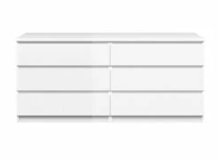 Naia Kommode - Hvit Høyglans M/6 Skuffer