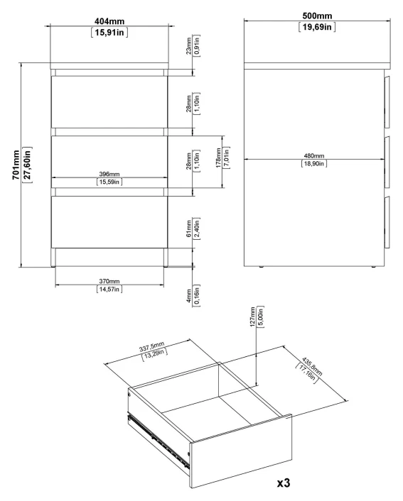 Naia Kommode - Svart - 70,1x40,2 9 Naia Kommode - Svart - 70,1x40,2 - Bilde 7