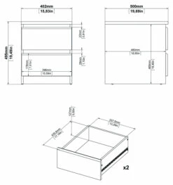 Naia Sengebord - Svart Ask -Oppbevaringsmøbler Salg 2024 naia sengebord sort ask sengeborde TV04643 5 72fa