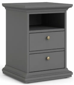 Paris Sengebord - Mat Grå -Oppbevaringsmøbler Salg 2024 paris sengebord mat graa sengeborde TV05114 3 5e59