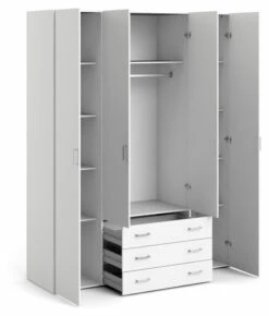 Space Garderobeskap - Hvit M/4 Dører -Oppbevaringsmøbler Salg 2024 space garderobeskab hvid m4 laager garderobeskabe TV04561 3 d9d5