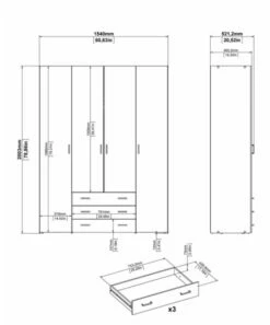 Space Garderobeskap - Hvit M/4 Dører -Oppbevaringsmøbler Salg 2024 space garderobeskab hvid m4 laager garderobeskabe TV04561 7 6c16
