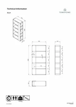 Ella Bokhylle, Hvit/natur -Oppbevaringsmøbler Salg 2024 temahome ella bogreol hvidnatur bogreol TE00844 8 7f72