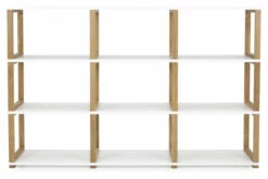 TENZO - Art Reol 3x3, Hvit, Eik