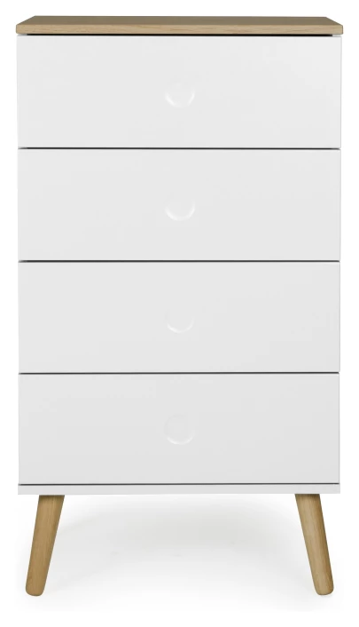 Dot Kommode 55x43 - Hvit/eik 3 Dot Kommode 55x43 - Hvit/eik