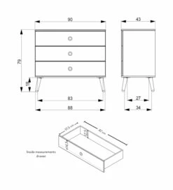Dot Kommode 90x43 - Grå/eik -Oppbevaringsmøbler Salg 2024 tenzo dot kommode 90x43 graaeg TZ00739 12 dbe3