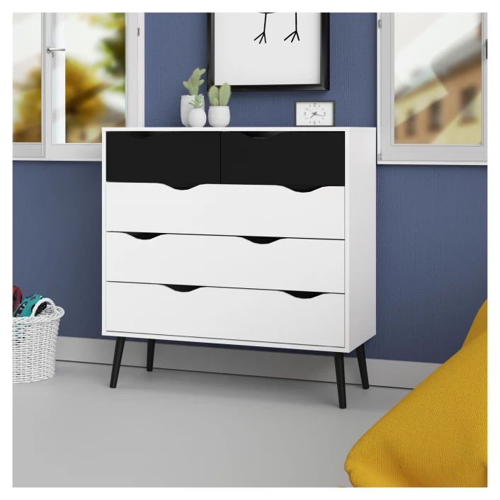 Delta Kommode M/5 Skuffer - Svart - Bilde 5