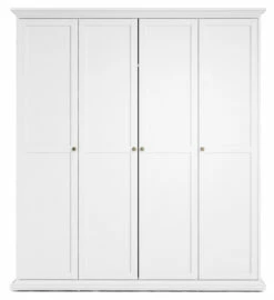 Paris Garderobeskap M/4 Døre - 200,6x181,4 -Oppbevaringsmøbler Salg 2024 tvilum paris garderobeskab hvid b181 garderobeskab TV00343 1 c51f