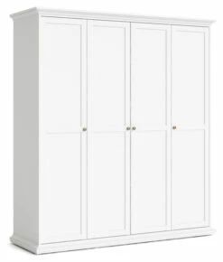 Paris Garderobeskap M/4 Døre - 200,6x181,4 -Oppbevaringsmøbler Salg 2024 tvilum paris garderobeskab hvid b181 garderobeskab TV00343 3 d942