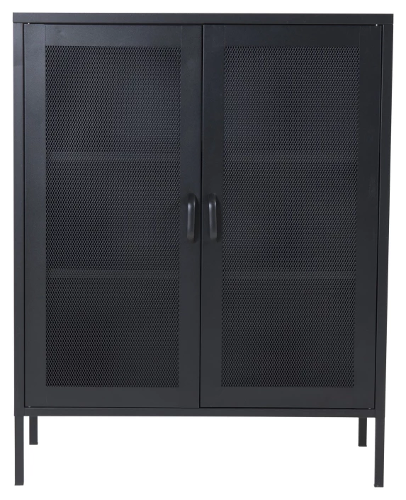 Misha Metall Bokskap, Svart Mesh