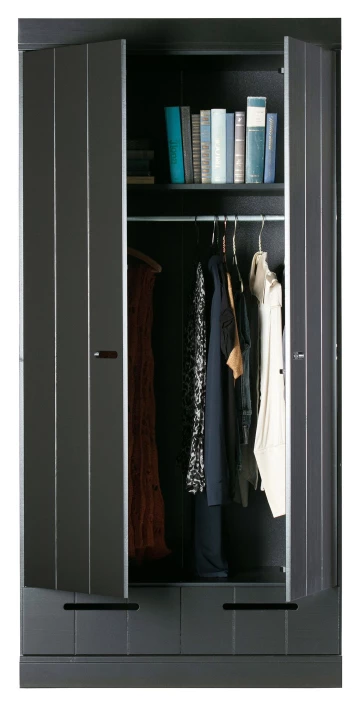 WOOOD Connect Garderobeskap 195x94x53 - Svart - Bilde 5