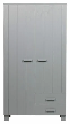 WOOOD Dennis Garderobeskap 202x111x55 - Concrete Grå