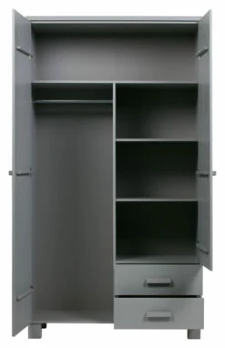 WOOOD Dennis Garderobeskap 202x111x55 - Concrete Grå -Oppbevaringsmøbler Salg 2024 woood dennis garderobeskab 202x111x55 concrete graa EE03646 6 3b9c