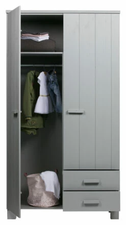 WOOOD Dennis Garderobeskap 202x111x55 - Concrete Grå -Oppbevaringsmøbler Salg 2024 woood dennis garderobeskab 202x111x55 concrete graa EE03646 7 baf6