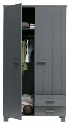 WOOOD Dennis Garderobeskap 202x111x55 - Grå -Oppbevaringsmøbler Salg 2024 woood dennis garderobeskab 202x111x55 graa EE03643 5 3675