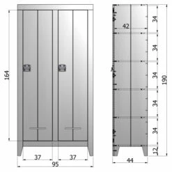 WOOOD Kluis Skap 190x95 - Grå -Oppbevaringsmøbler Salg 2024 woood kluis skab 190x95 graa EE00724 10 047f