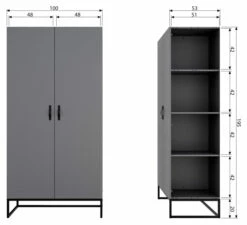 Woood Morris Klesskap - Furu Grå -Oppbevaringsmøbler Salg 2024 woood morris klaedeskab fyrretrae graa garderobeskabe EE01801 7 b89b