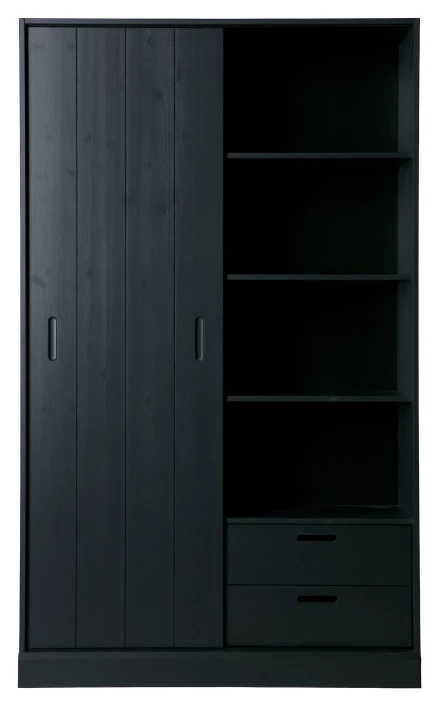 WOOOD Move Garderobeskap M. Skyvedørerr - Matt Svart