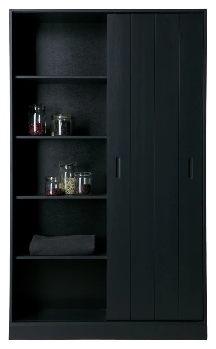 WOOOD Move Garderobeskap M. Skyvedørerr - Matt Svart - Bilde 3