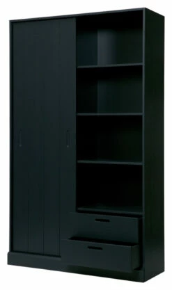 WOOOD Move Garderobeskap M. Skyvedørerr - Matt Svart -Oppbevaringsmøbler Salg 2024 woood move garderobeskab m skydelaage mat sort EE03073 4 2655