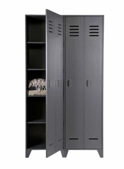 Woood - Stijn Garderobeskap - Stålgrå -Oppbevaringsmøbler Salg 2024 woood stijn garderobeskab staalgraa garderobeskabe EE00574 3 af42