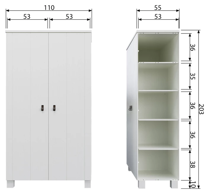 WOOOD Ties Garderobeskap 111x55 - Hvit 10 WOOOD Ties Garderobeskap 111x55 - Hvit - Bilde 8