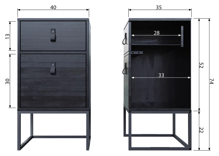 WOOOD Zola Sengebord - Svart - Bilde 7